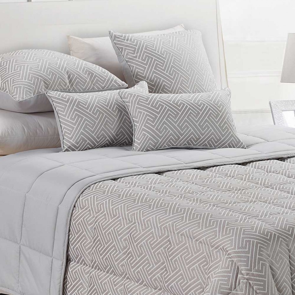 Colcha jacquard chenilla Elvira cinza - 120gr