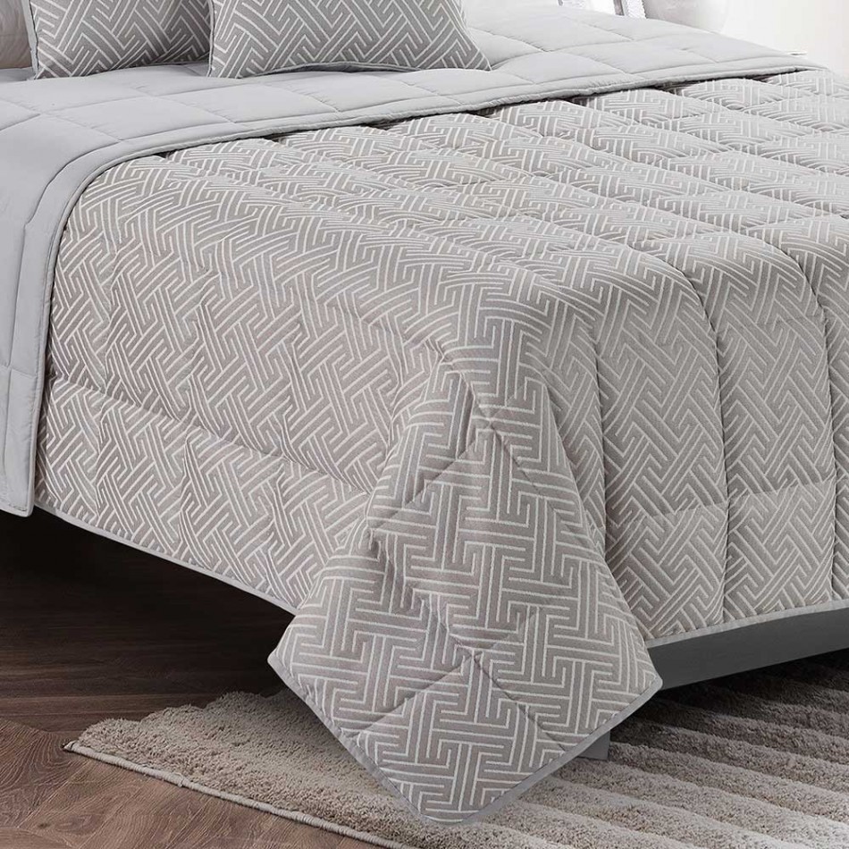 Colcha jacquard chenilla Elvira cinza - 120gr