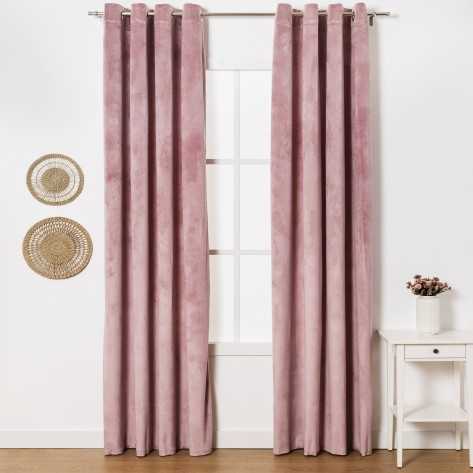 Cortina New veludo rosa palo cortinas-e-estores