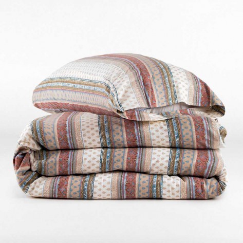 Capa de edredão flanela Carmela castanho