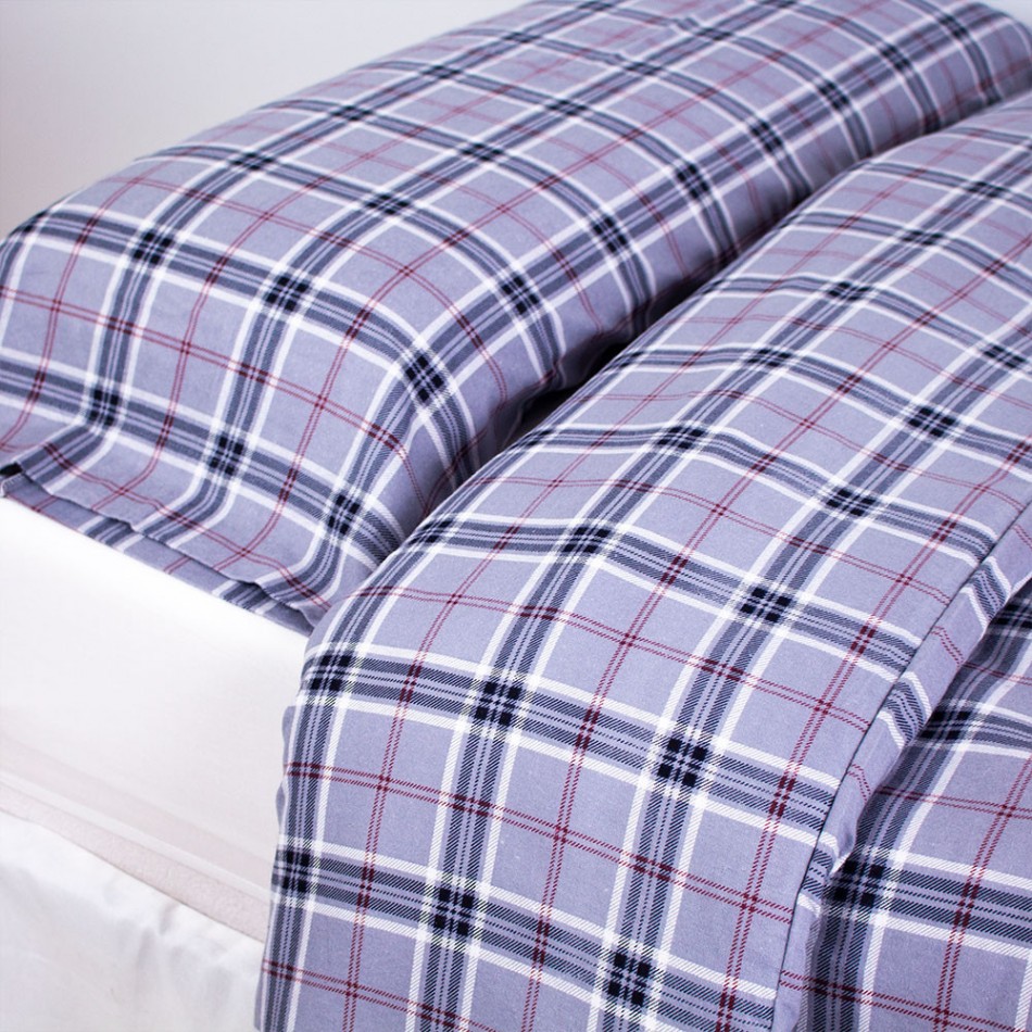 Capa de edredão flanela Cuadro Víctor cinza