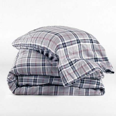 Capa de edredão flanela Cuadro Víctor cinza Capa de edredão flanela Cuadro Víctor cinza