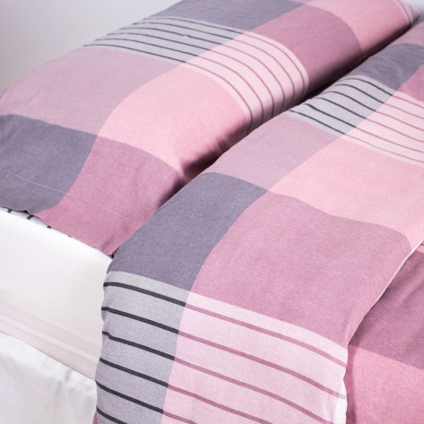 Capa de edredão flanela Cuadro Vanesa malva rosa Capa de edredão flanela Cuadro Vanesa malva rosa