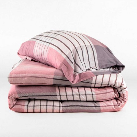 Capa de edredão flanela Cuadro Vanesa malva rosa Capa de edredão flanela Cuadro Vanesa malva rosa