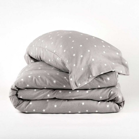 Capa de edredão flanela Estrella cinza Capa de edredão flanela Estrella cinza
