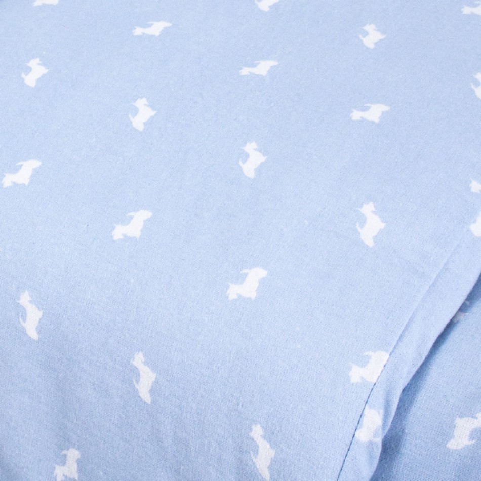 Capa de edredão flanela Potter azul celeste