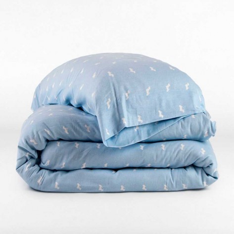 Capa de edredão flanela Potter azul celeste Capa de edredão flanela Potter azul celeste