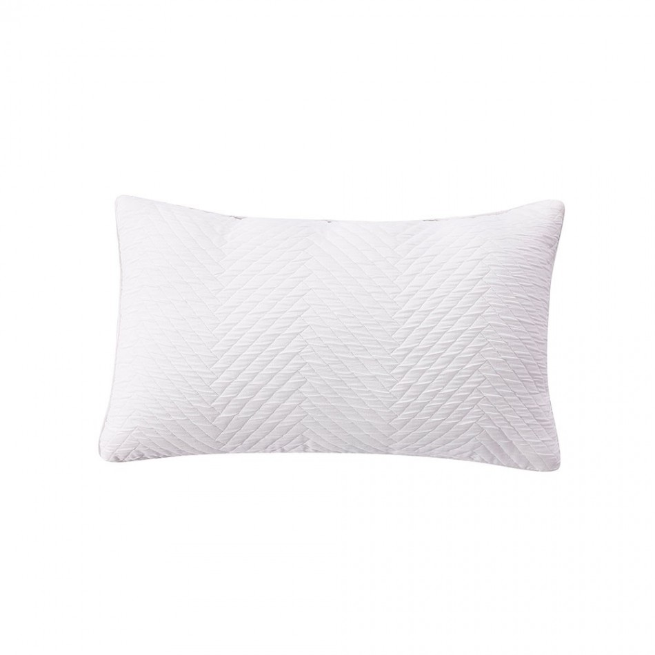 Almofada retangular duplo tecido algodão 30x50 jacquard Hungria branco almofadas-retangulares-estampadas