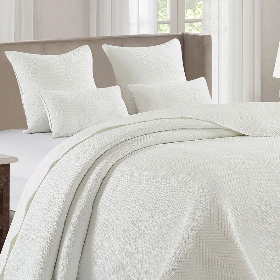 Colcha duplo tecido algodão jacquard Hungria branco