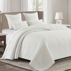 Colcha duplo tecido algodão jacquard Hungria branco