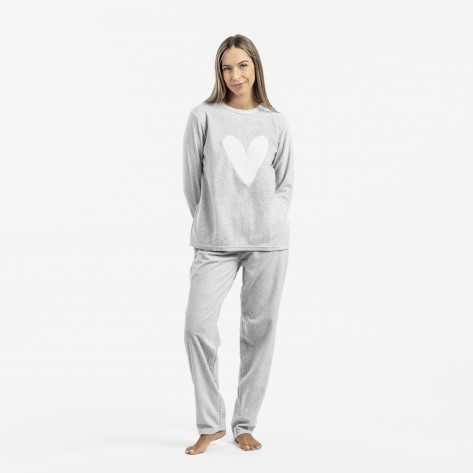 Pijama polar Olga cinza roupa-para-estar-em-casa