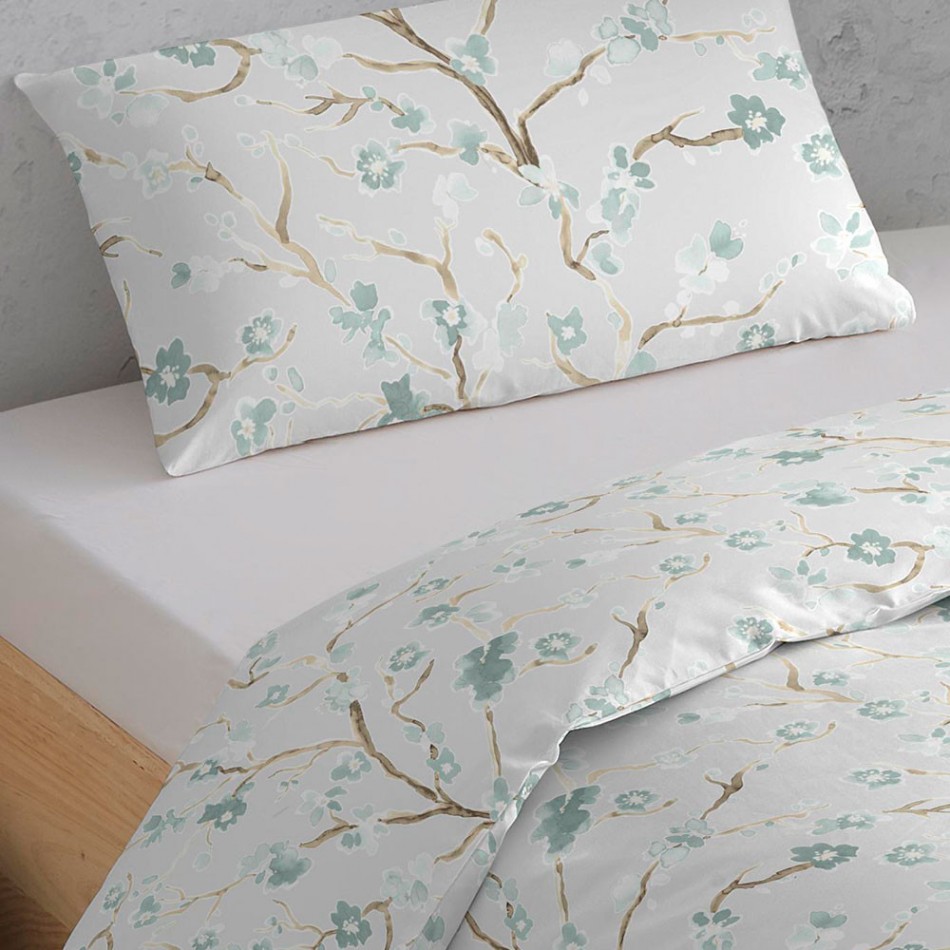 Capa De Edredão Algodão Samanta Verde Tiffany
