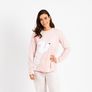 Pijama polar Oso polar rosa