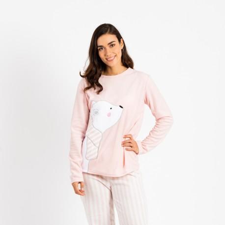 Pijama polar Oso polar rosa roupa-para-estar-em-casa