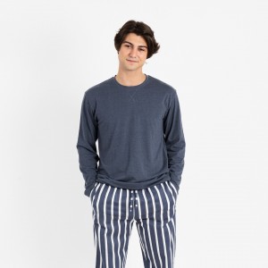 Pijama homem flanela Palermo azul 2