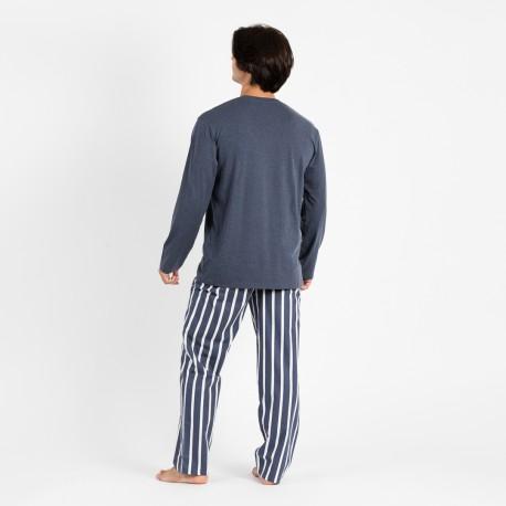 Pijama homem flanela Palermo azul