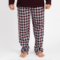 Pijama homem flanela Bernardo bordeaux roupa-para-estar-em-casa