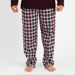 Pijama homem flanela Bernardo bordeaux