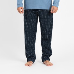 Pijama homem flanela Diamante azul indigo