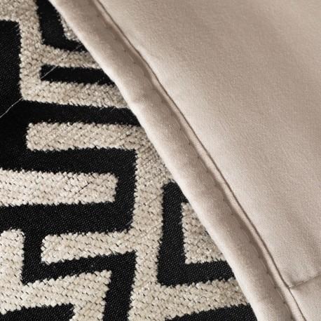 Colcha Jacquard Chenilla Arzai Bege - Preto - 120Gr