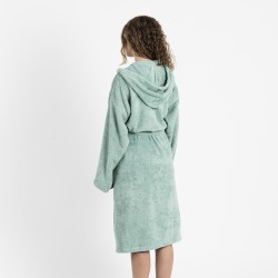 Roupão de banho com capuz verde tiffany 450gr Unisex