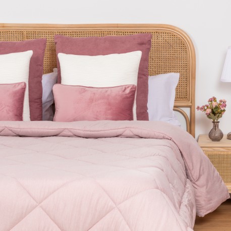 Edredão liso efeito desgaste