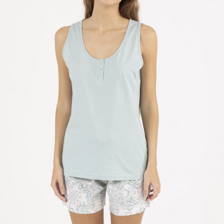 Pijama curto algodão Ninfa verde menta