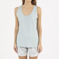 Pijama curto algodão Ninfa verde menta Pijama curto algodão Ninfa verde menta