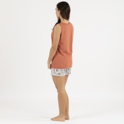 Pijama curto algodão Isabel cor telha
