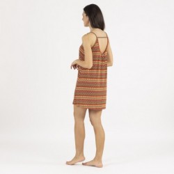 Vestido curto de alças em crepe Emily cor telha