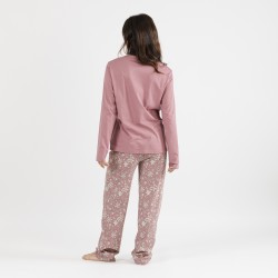 Pijama algodão Manarola malva rosa pijama-largo-algodon