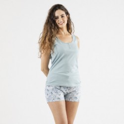 Pijama curto algodão Venice azul Pijama curto algodão Venice azul