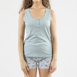 Pijama curto algodão Venice azul Pijama curto algodão Venice azul