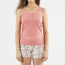 Pijama curto algodão Savoca marsala