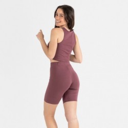 Conjunto desportivo de calções mulher beringela Conjunto desportivo de calções mulher beringela