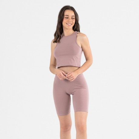 Conjunto desportivo de calções mulher malva roupa-de-desporto-mulher