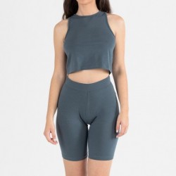 Conjunto desportivo de calções mulher verde azulado Conjunto desportivo de calções mulher verde azulado