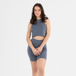 Conjunto desportivo de calções mulher azul indigo
