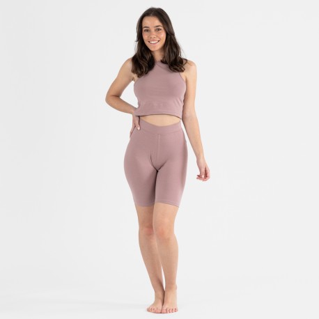 Conjunto desportivo de calções mulher malva