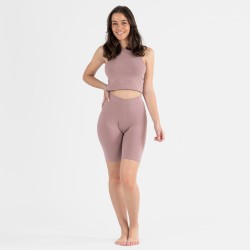 Conjunto desportivo de calções mulher malva