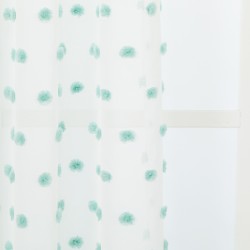 Cortina Pompom verde tiffany cortinas-transparentes