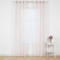 Cortina Pompom Rosa cortinas-transparentes