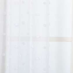 Cortina Pompom branco cortinas-transparentes