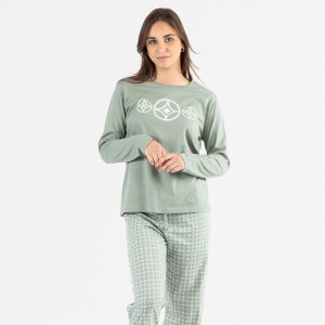 Pijama algodão Pompa verde...