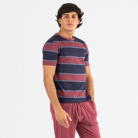 Pijama homem manga curta Tadeo bordeaux pijama-manga-corta