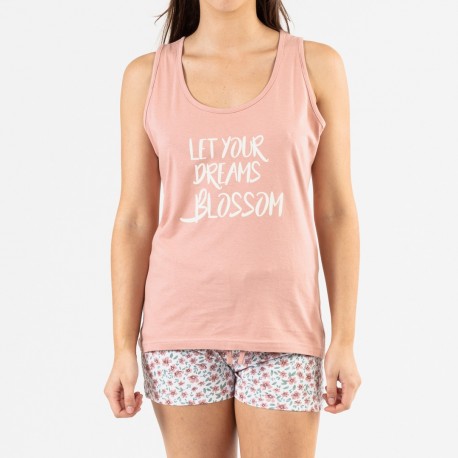 Pijama curto algodão Vita rosa