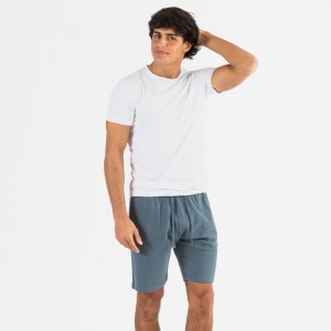 Conjunto desportivo curto homem branco - verde menta
