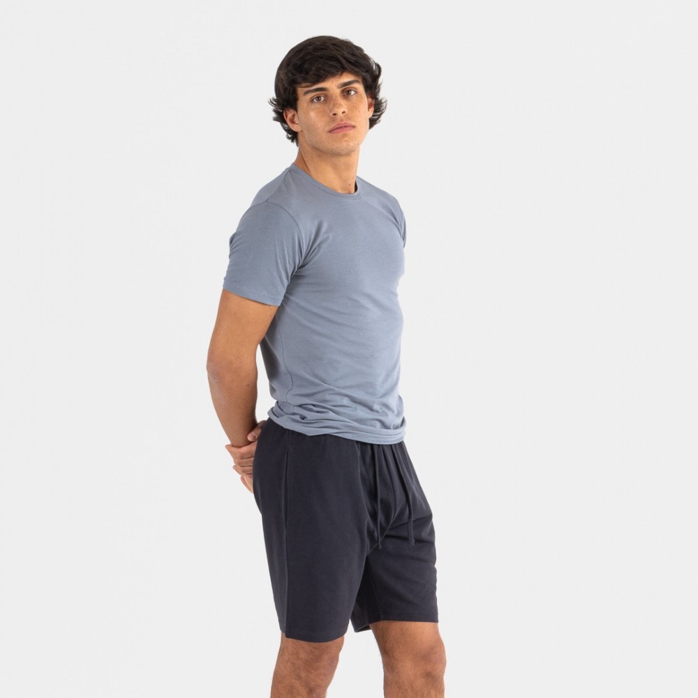 Conjunto desportivo curto homem azul indigo - azul marinho Tamanhos para  pijamas, roupões e roupa M
