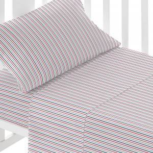 Jogo de lençóis algodão Raya York azul marinho cama bebé