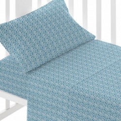 Jogo de lençóis algodão Maddy azul indigo cama bebé